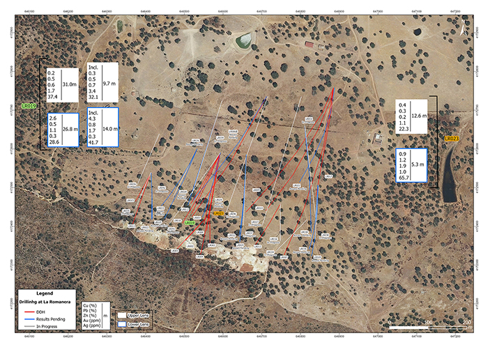 Location map for drill holes LR019 and LR023.