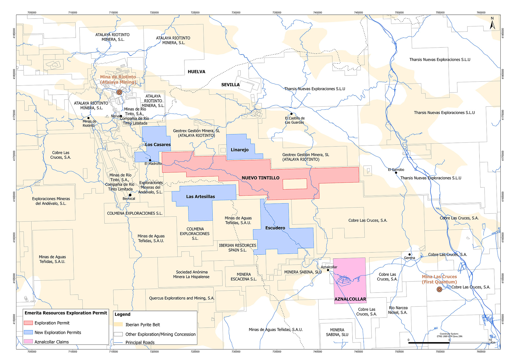 Location map of Nuevo Tintillo project and newly acquired mineral rights applications.