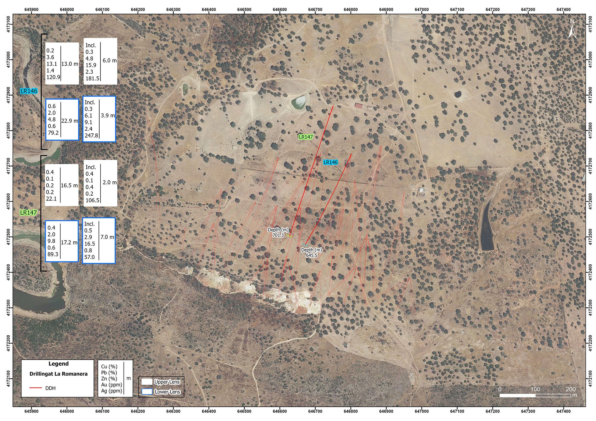 Diamond drilling plan map