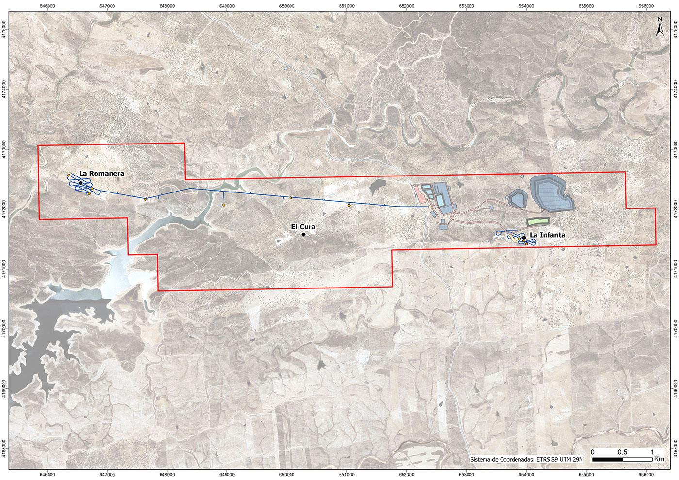 Figure 7: Conceptual underground infrastructure and surface facilities for IBW development.