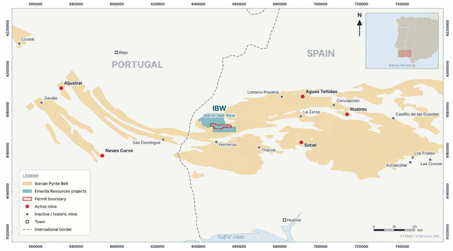 Figure 1. IBW Location in the Iberian Pyrite Belt