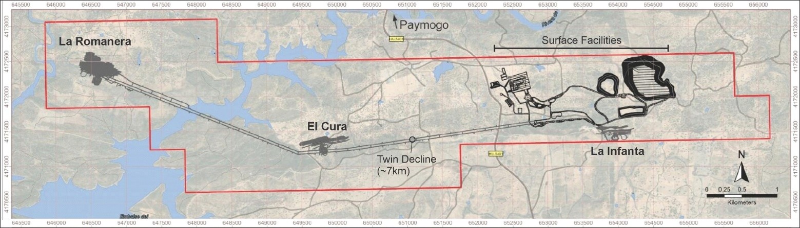 Figure 4. Plan View of Underground Mine and Surface Development for IBW